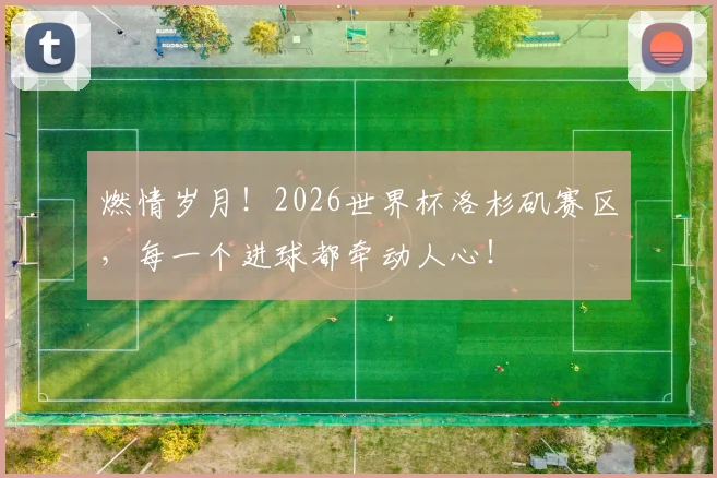燃情岁月！2026世界杯洛杉矶赛区，每一个进球都牵动人心！